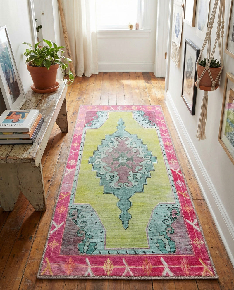 Heritage Elegance Collection Area Rug -  Winterthur (Green) Runner Green  lifestyle 46