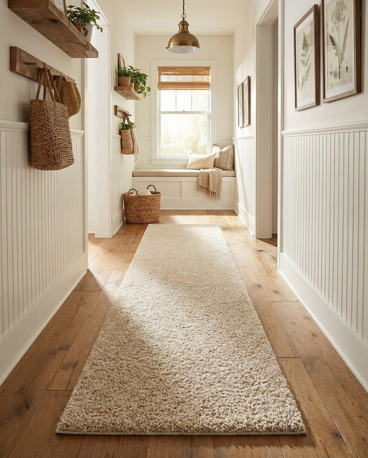 Cozy Comfort Shag Collection Area Rug - Haven (Oatmeal Beige) Runner Oatmeal Beige  lifestyle 88