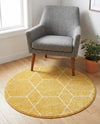 Trellis Mosaic Collection Area Rug - Arborville (Yellow) Round Yellow  lifestyle 91