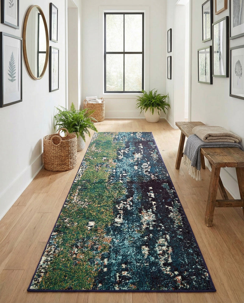 Marrakesh Elegance Collection Area Rug -  Figuig Runner Navy Blue  lifestyle 46