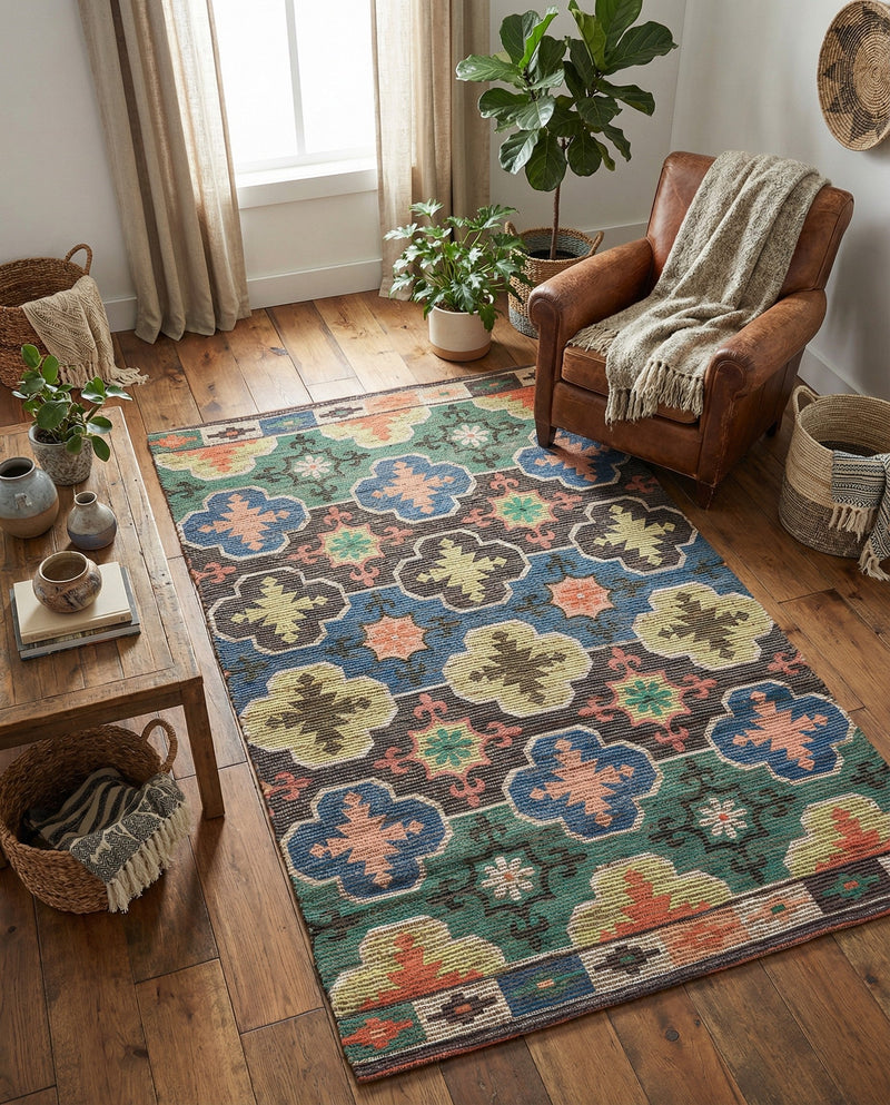 Savannah Threads Collection Area Rug - Greenwich Rectangle Multi  lifestyle 10