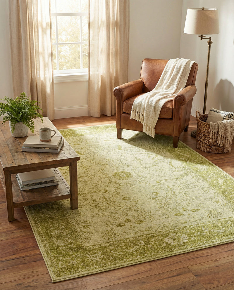 Horizon Collection Area Rug -  Apex (Light Green) Rectangle Light Green  lifestyle 25