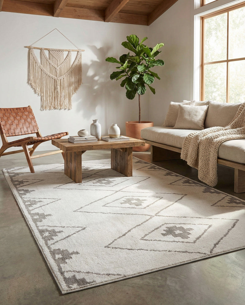 Copenhagen Edge Collection Area Rug -  Frederiksberg Rectangle Ivory  lifestyle 21