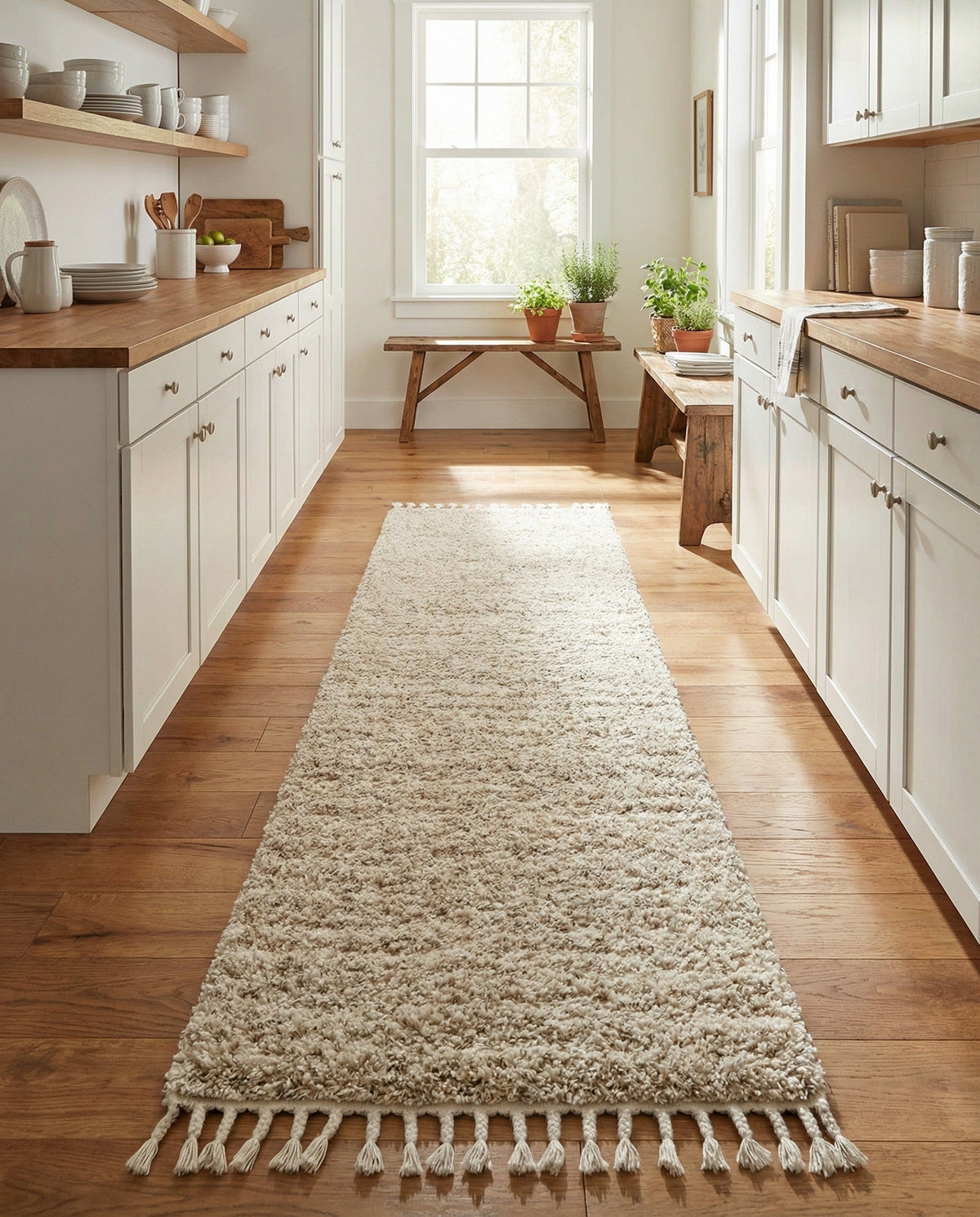 Cozy Cove Shag Collection Area Rug -  Harbor Runner Ivory  lifestyle 166