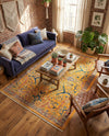 Seville Stripes Collection Area Rug -  Malaga (Yellow) Rectangle Yellow  lifestyle 22