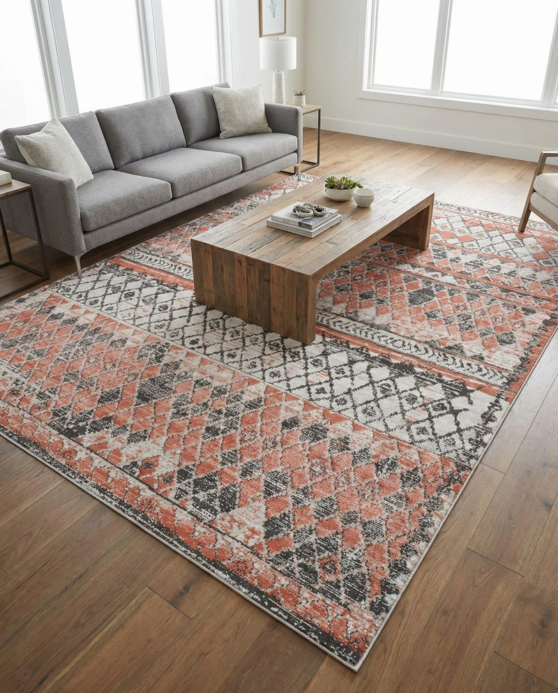 Dresden Elegance Collection Area Rug -  Zittau Rectangle Salmon  lifestyle 61