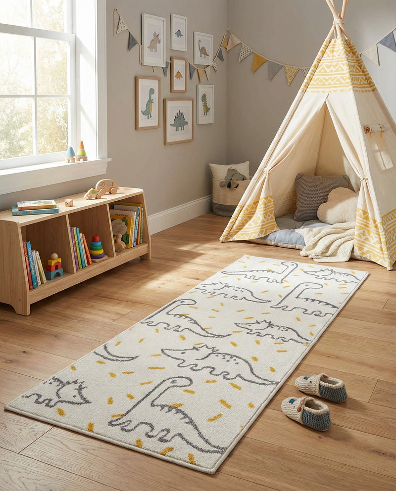 Wonder Tykes Collection Area Rug -  Jamboree Runner Ivory  lifestyle 41