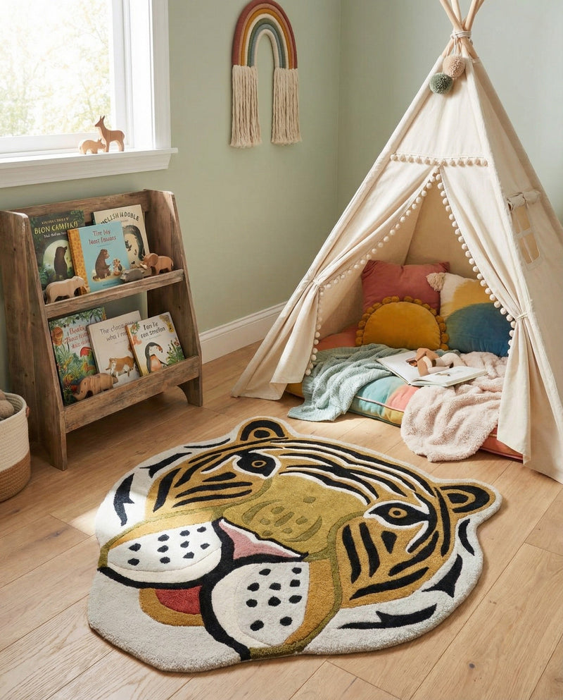 Whimsy Wonders Wool Collection Area Rug -  Rainbow Round Multi  lifestyle 7