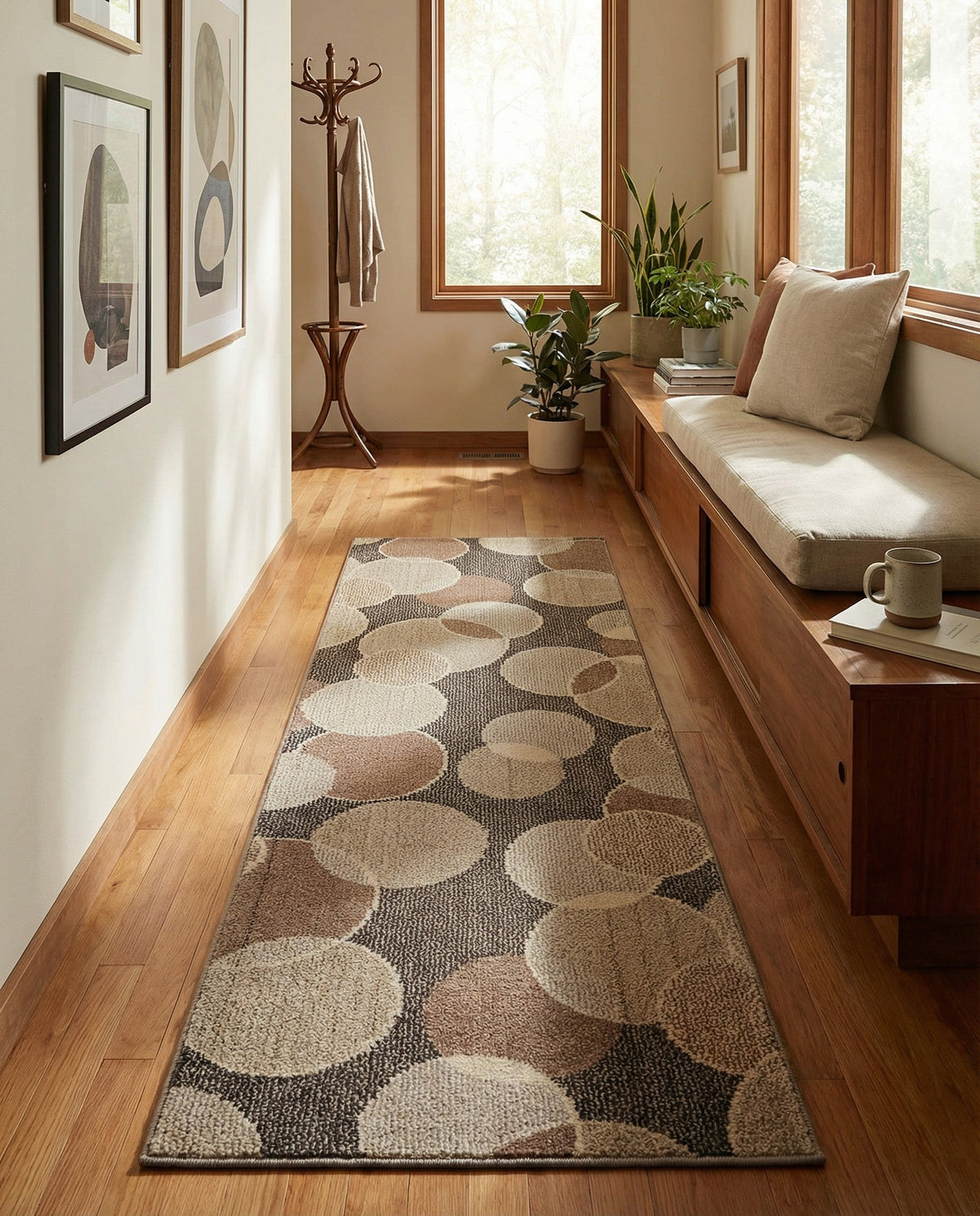 Chromatic Oasis Collection Area Rug -  Zephyr Runner Gray  lifestyle 129