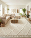 Sahara Chic Collection Area Rug -  Tuareg Rectangle Ivory  lifestyle 20