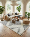 Tranquil Tides Shag Collection Area Rug -  Azure Rectangle White  lifestyle 37
