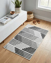 Urban Terrace Collection Area Rug -  Bronx Rectangle Black and White  lifestyle 15