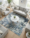 Aegean Elegance Washables Collection Area Rug -  Andros Square Gray Navy Green  lifestyle 37