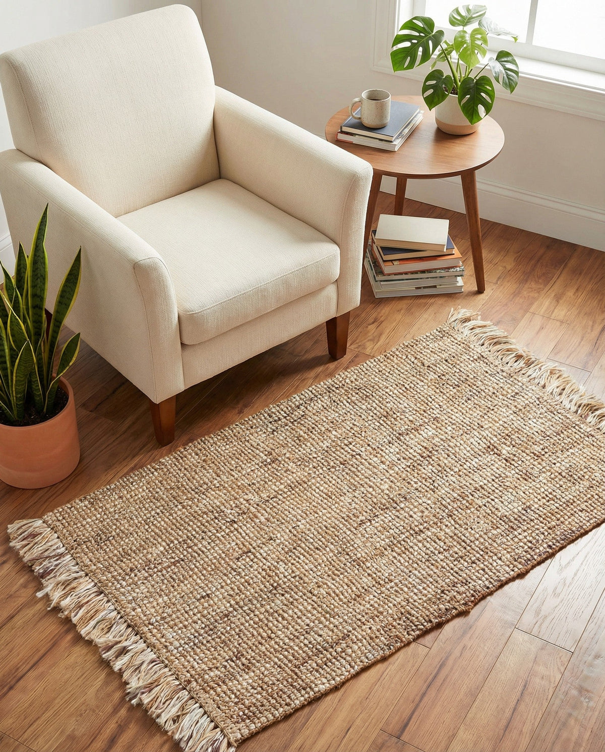 Savannah Jute Collection Area Rug - Tahoe Rectangle Natural  lifestyle 12