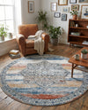 Mykonos Manor Collection Area Rug -  Tinos (Multi) Round Multi  lifestyle 31
