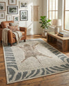 Savannah Sojourn Collection Area Rug -  Masai Rectangle Gray and Ivory  lifestyle 9