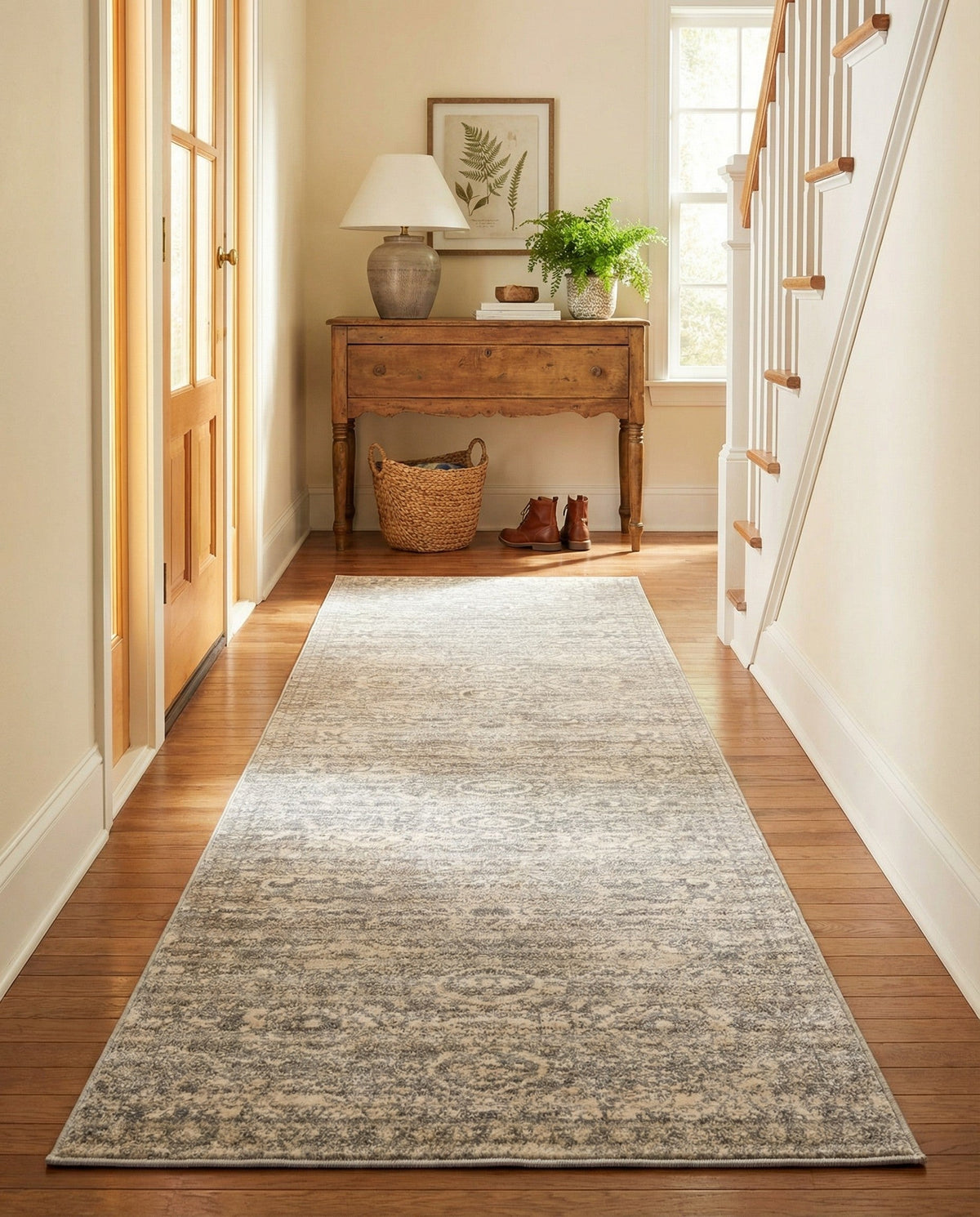 Seville Stripes Collection Area Rug -  Cordoba (Gray) Runner Gray  lifestyle 82