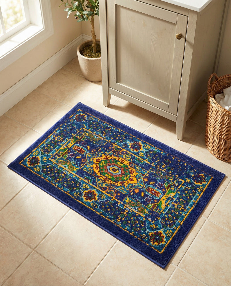 Caribbean Cove Collection Area Rug -  Grenada Rectangle Navy Blue  lifestyle 11