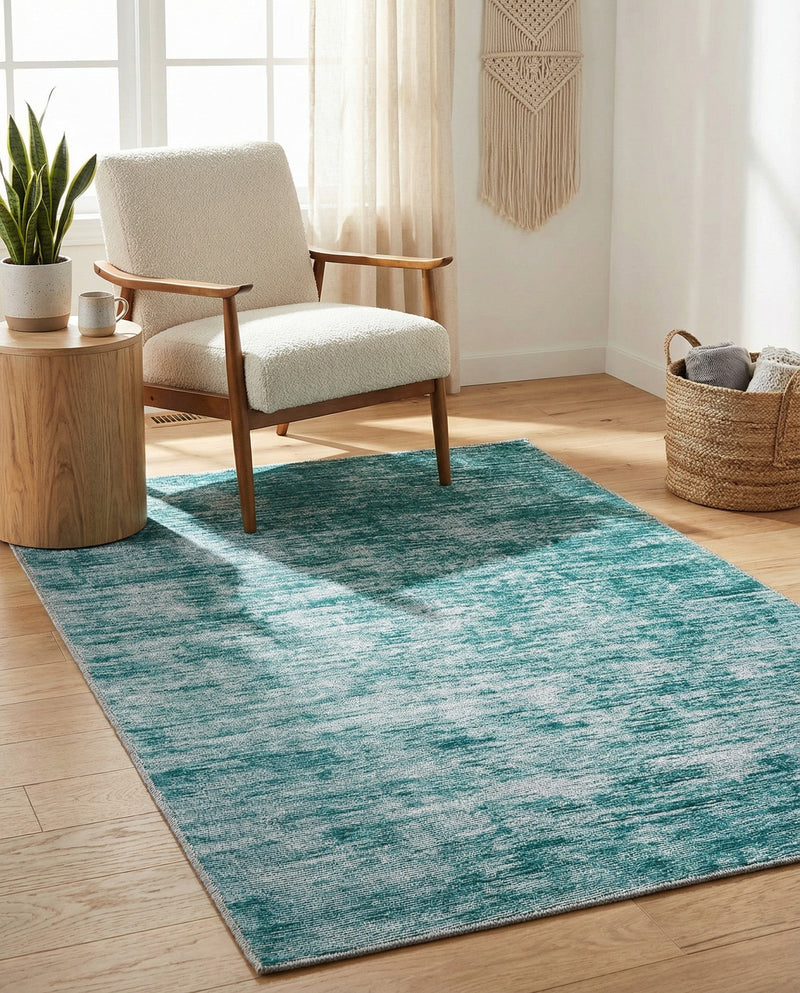 Sahara Essence Collection Area Rug - Oasis (Teal) Rectangle Teal  lifestyle 7