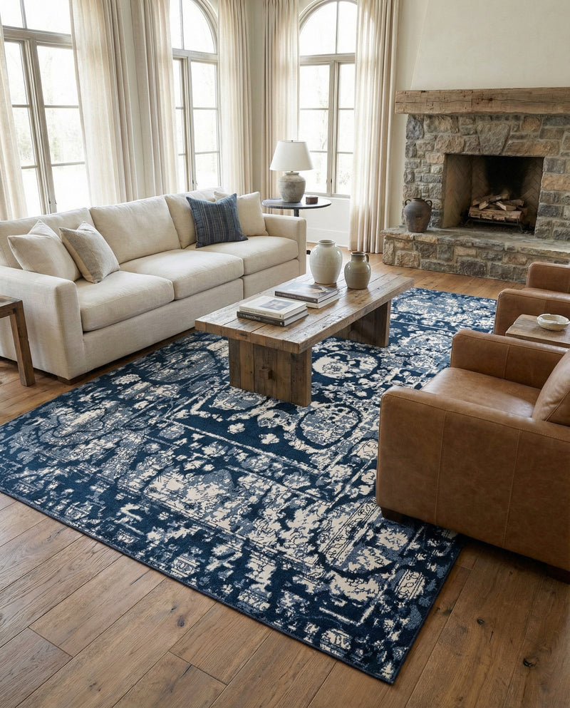 Horizon Collection Area Rug -  Zenith Rectangle Blue  lifestyle 47