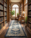 Eden Oasis Collection Area Rug -  Refuge (Dark Blue) Runner Dark Blue  lifestyle 75