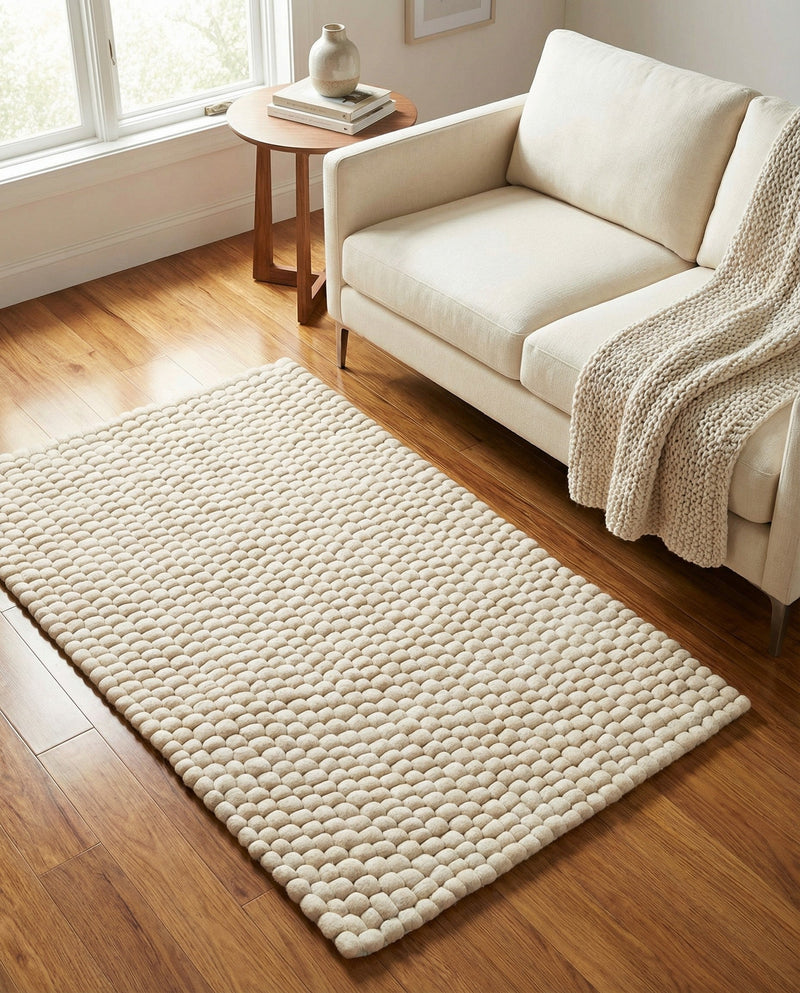 Woolen Sphere Collection Area Rug - Orbsburg (Ivory) Rectangle Ivory  lifestyle 8
