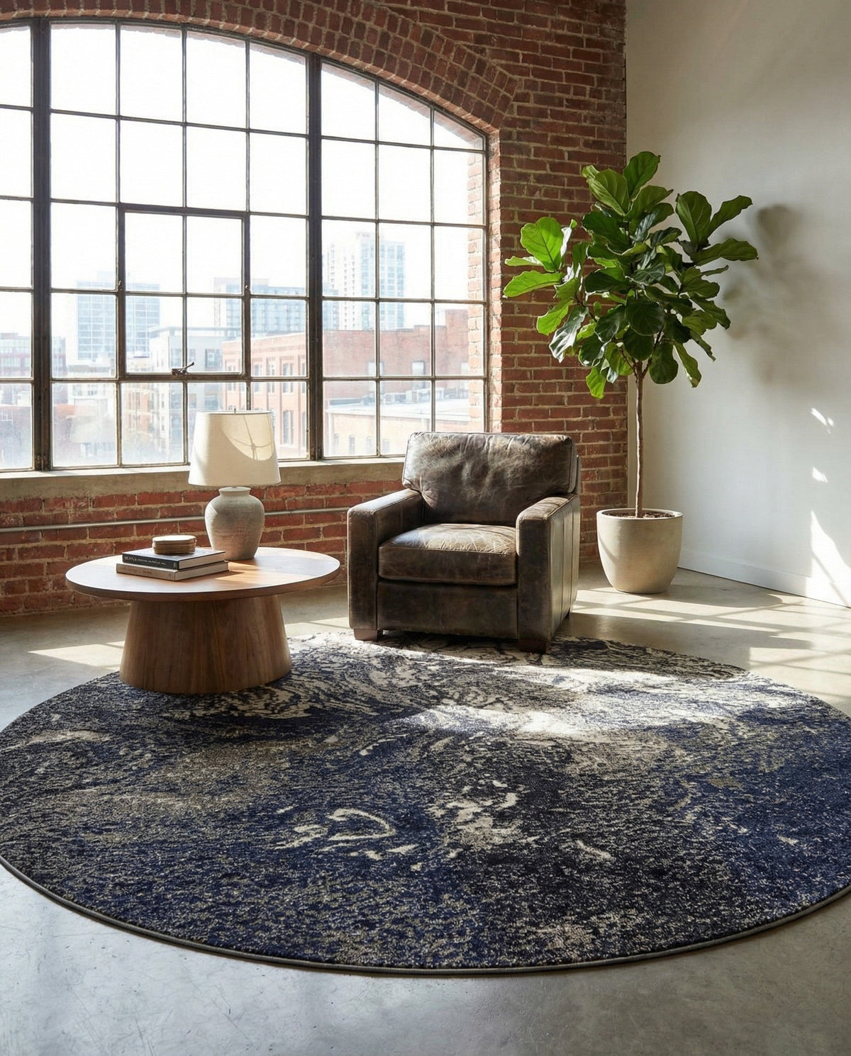 Autumnal Tapestry Collection Area Rug -  Slateville Round Gray  lifestyle 41