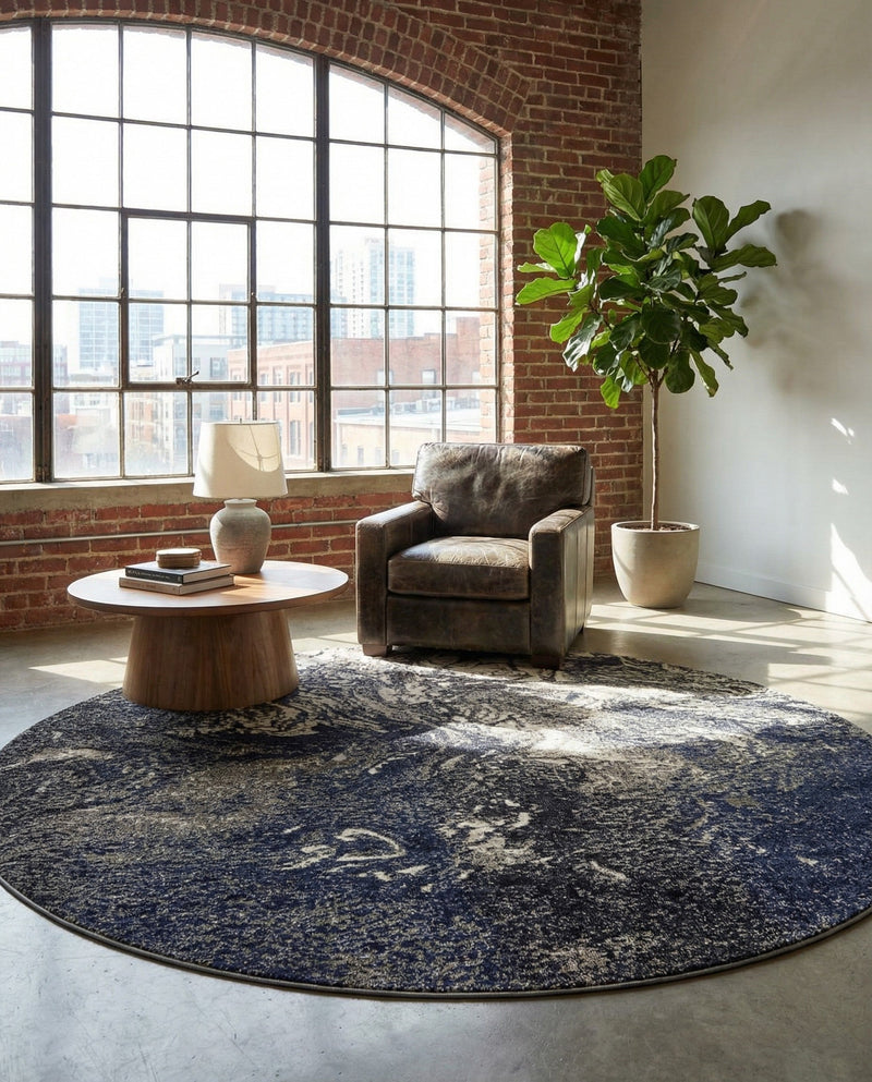 Autumnal Tapestry Collection Area Rug -  Slateville Round Gray  lifestyle 41