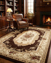 Versailles Elegance Collection Area Rug -  Louveciennes (Brown) Rectangle Brown  lifestyle 18