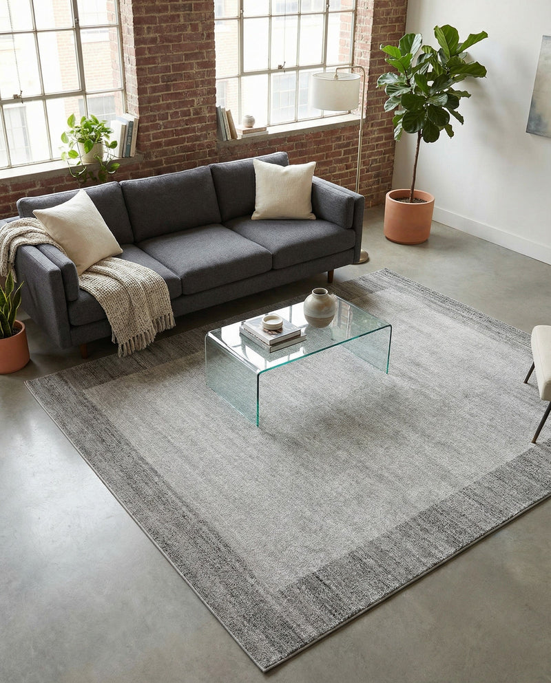 Studio Haven Collection Area Rug -  Conservatory (Light Gray) Rectangle Light Gray  lifestyle 9