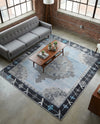 Heritage Elegance Collection Area Rug -  Winterthur (Blue Gray) Square Blue Gray  lifestyle 80