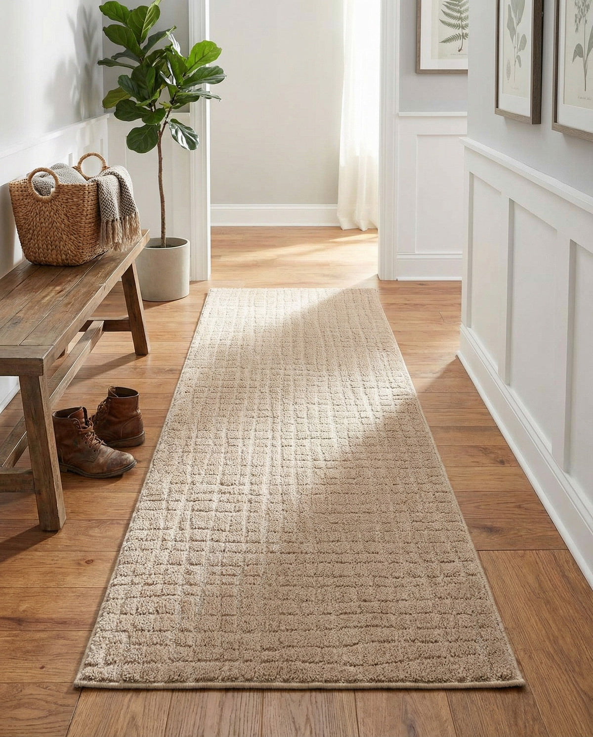 Haven Tapestry Collection Area Rug - WhisperingFalls Runner Rustic Pebble  lifestyle 92