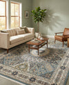Persian Elegance Collection Area Rug -  Hamedan (Blue) Rectangle Blue  lifestyle 11
