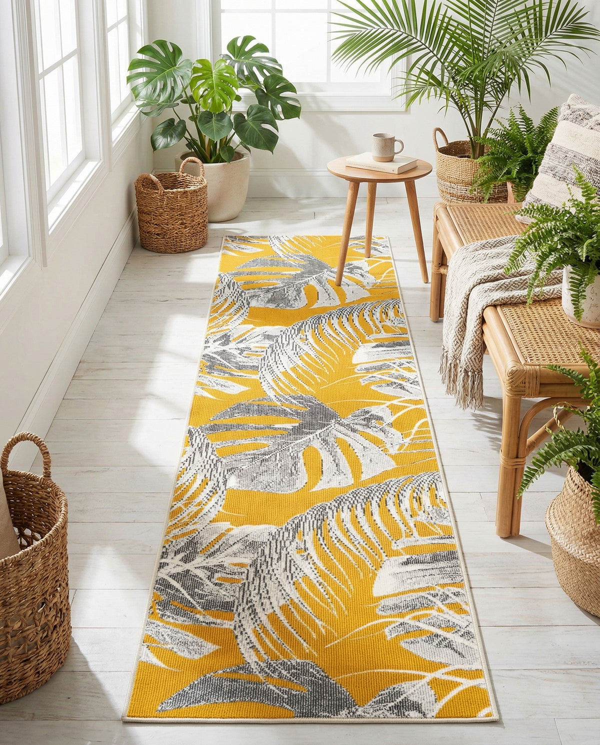 Meadow Breeze Collection Area Rug -  Clover Runner Yellow  lifestyle 152