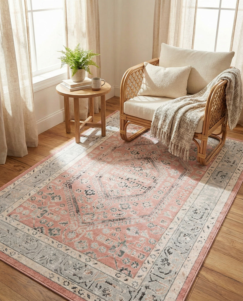 Adriana Terrace Collection Area Rug - Capri (Rose) Rectangle Rose  lifestyle 14