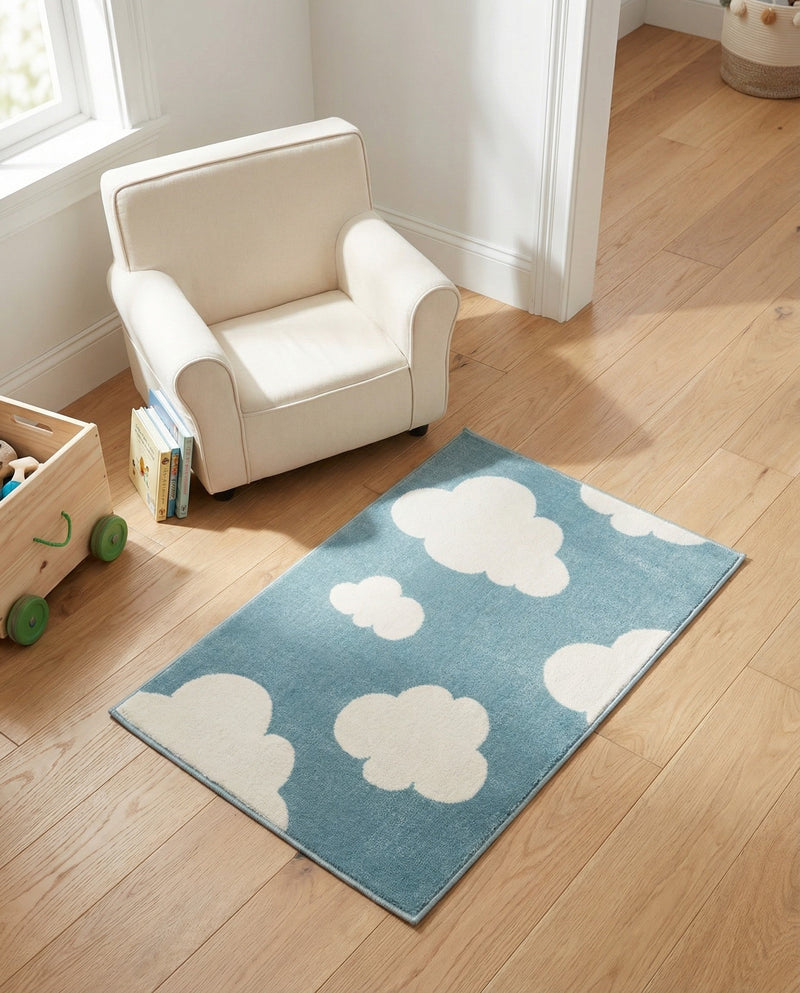 Wonder Tykes Collection Area Rug -  Dreamview Rectangle Sky blue  lifestyle 8