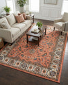 Casablanca Tapestry Collection Area Rug -  Marrakech (Salmon) Rectangle Salmon  lifestyle 4