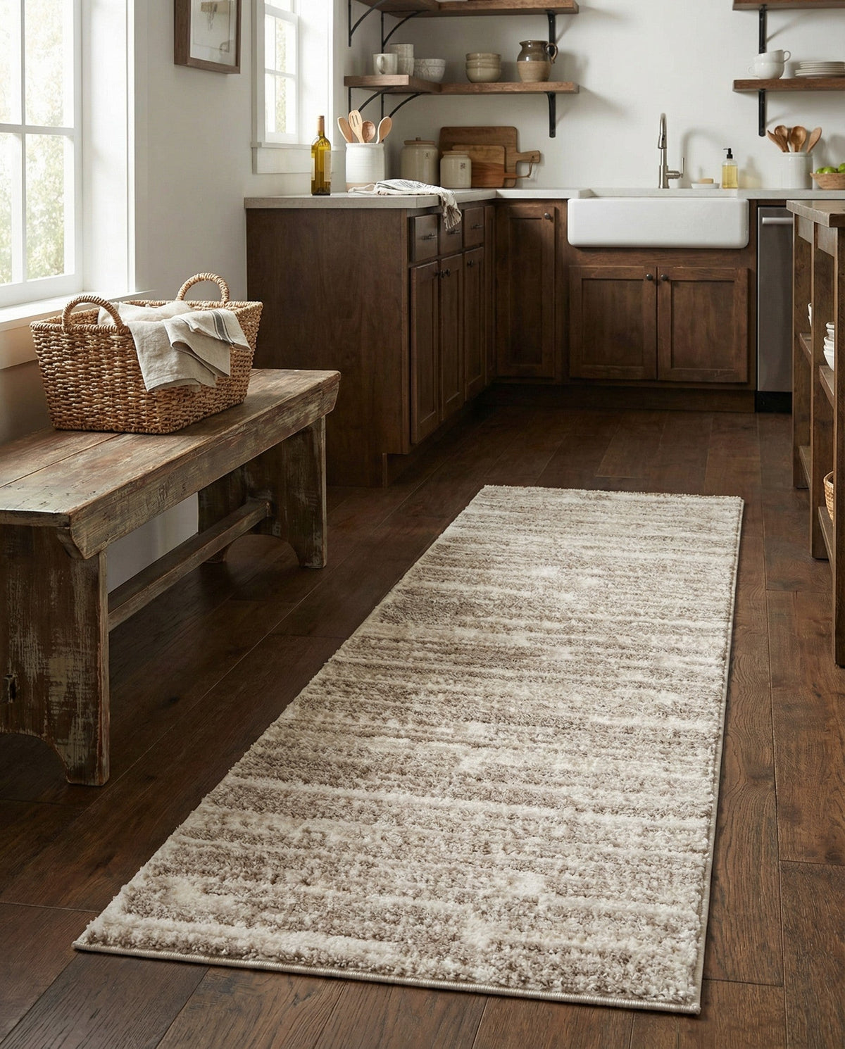 Sienna Collection Area Rug -  Rome Runner Ivory  lifestyle 162