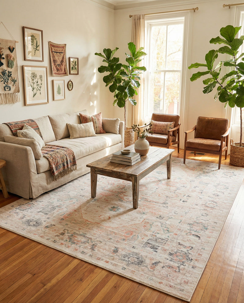Parisian Elegance Collection Area Rug - Versailles (Ivory) Rectangle Ivory  lifestyle 17