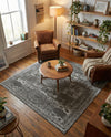 Dover Terrace Collection Area Rug -  Lagoon (Dark Gray) Square Dark Gray  lifestyle 27