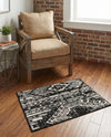 Cascade Range Collection Area Rug - Hood (Black and White) Rectangle Black and White  lifestyle 24