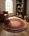 Marrakesh Elegance Collection Area Rug -  Sijilmasa Round Orange  lifestyle 76