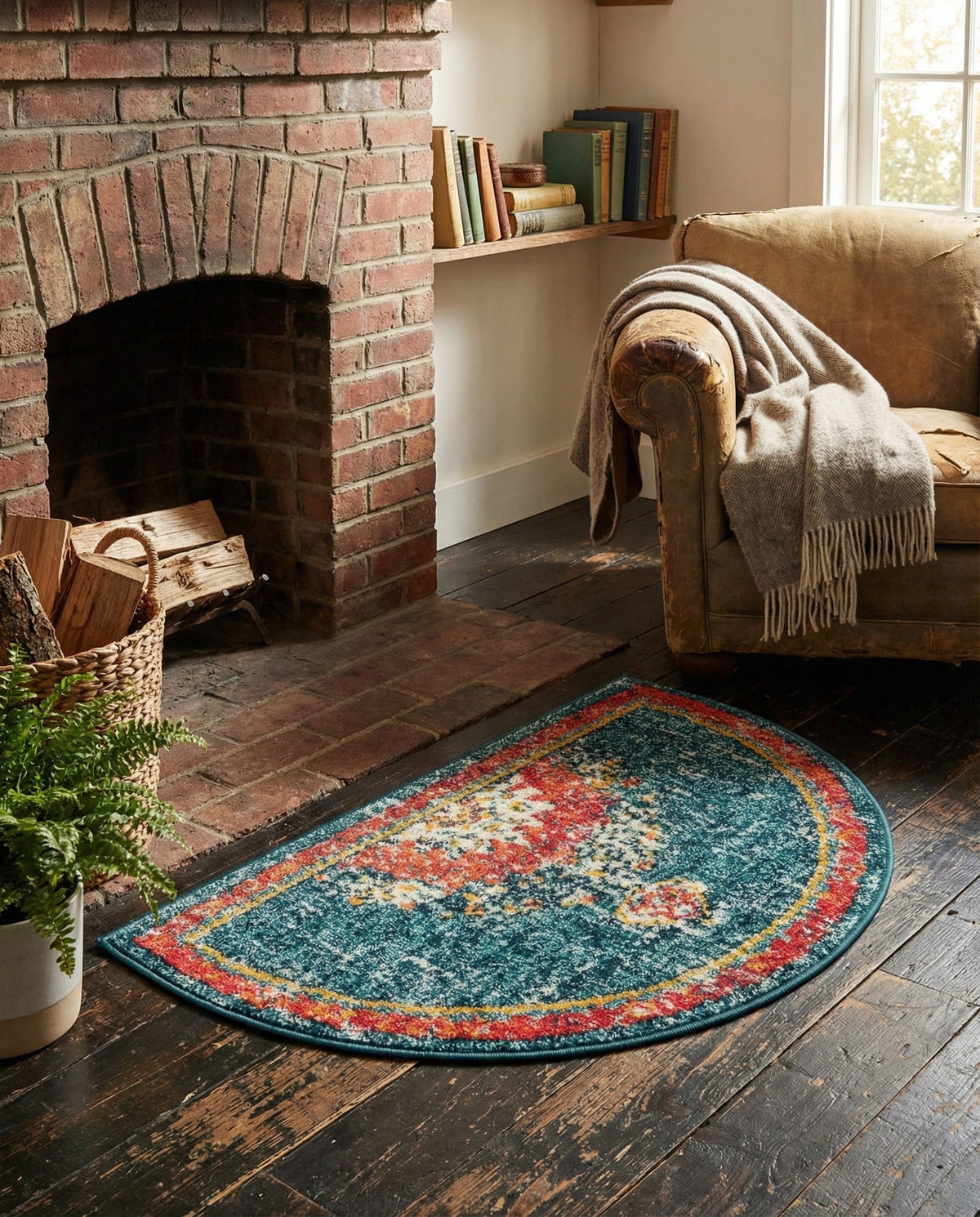 Brighton Terrace Collection Area Rug - Hove (Blue) Hearth Blue  lifestyle 84