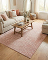 Marrakesh Lattice Collection Area Rug - Casablanca (Rose Pink) Rectangle Rose Pink  lifestyle 23