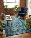 Chateau Elegance Collection Area Rug -  Louvre Rectangle Blue  lifestyle 61