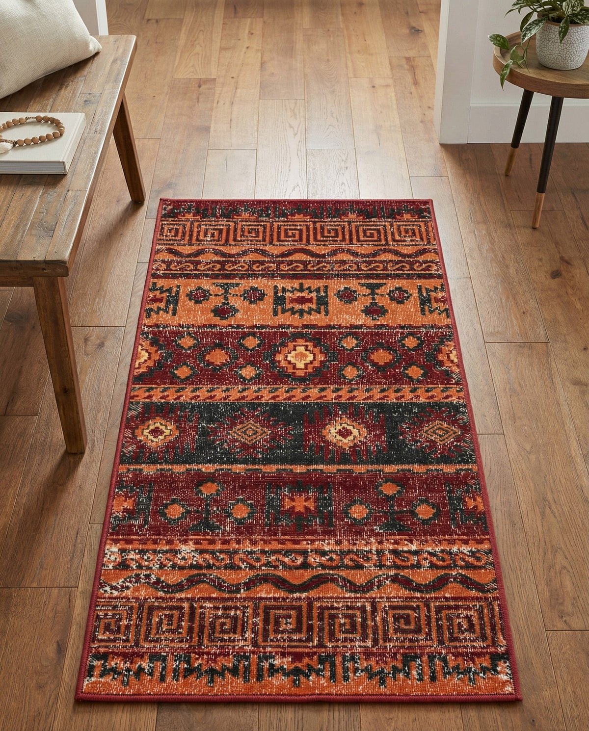 Geneva Terrace Collection Area Rug - Montreux Runner Rust Red  lifestyle 158