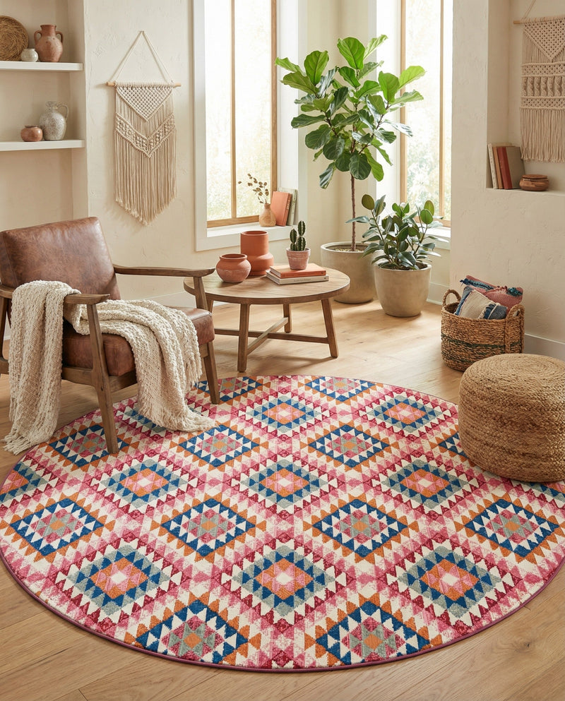 Mesa Oasis Rugs Collection Area Rug - Sedona Round Multi  lifestyle 51