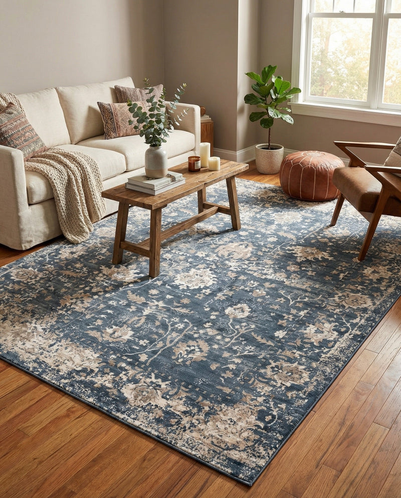 Cascade Range Collection Area Rug -  Shasta (Blue) Rectangle Blue  lifestyle 11