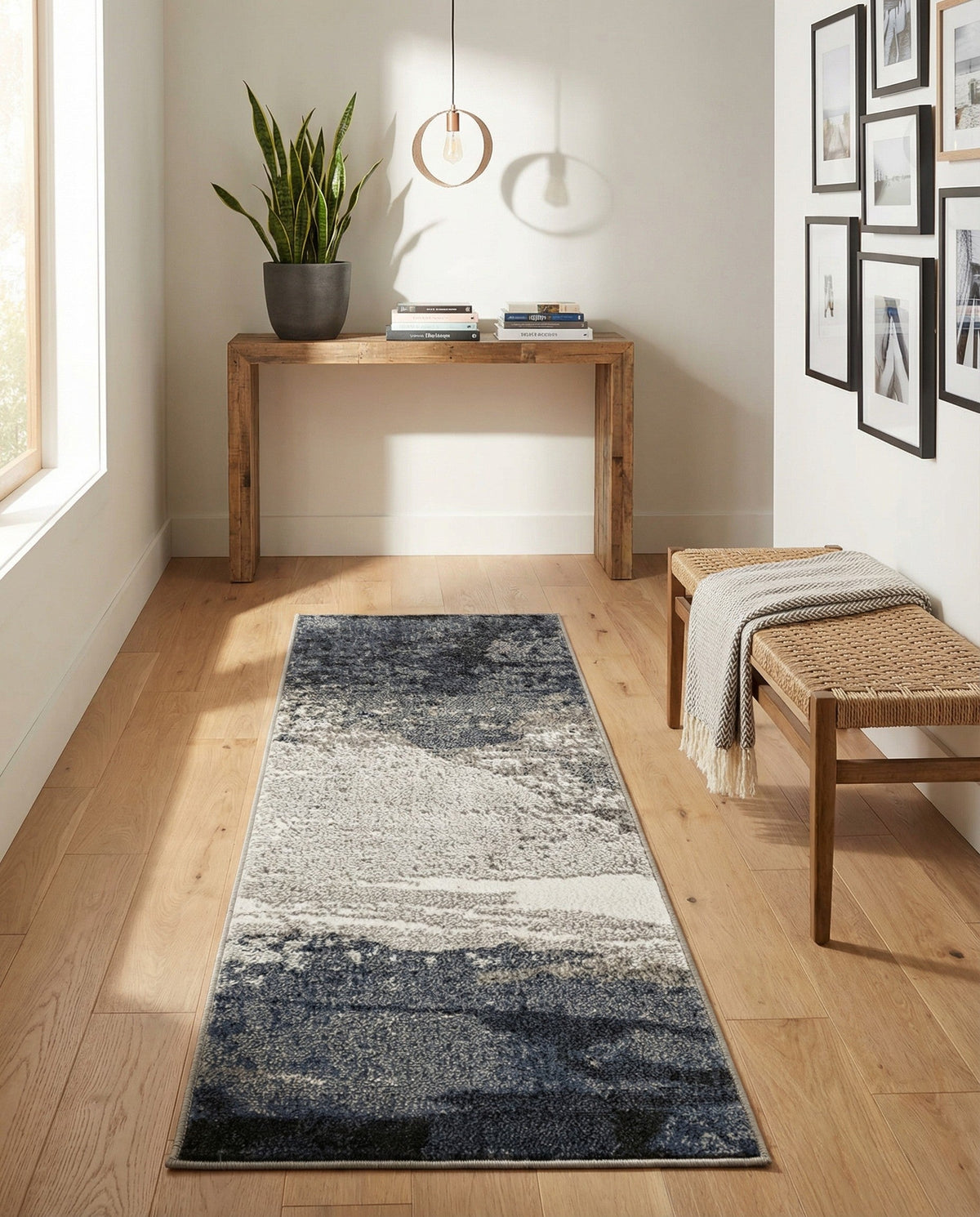 Copenhagen Edge Collection Area Rug - Nyhavn Runner Blue  lifestyle 160