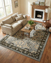 Tabriz Tapestry Collection Area Rug - Sahand (Dark Gray) Rectangle Dark Gray  lifestyle 8